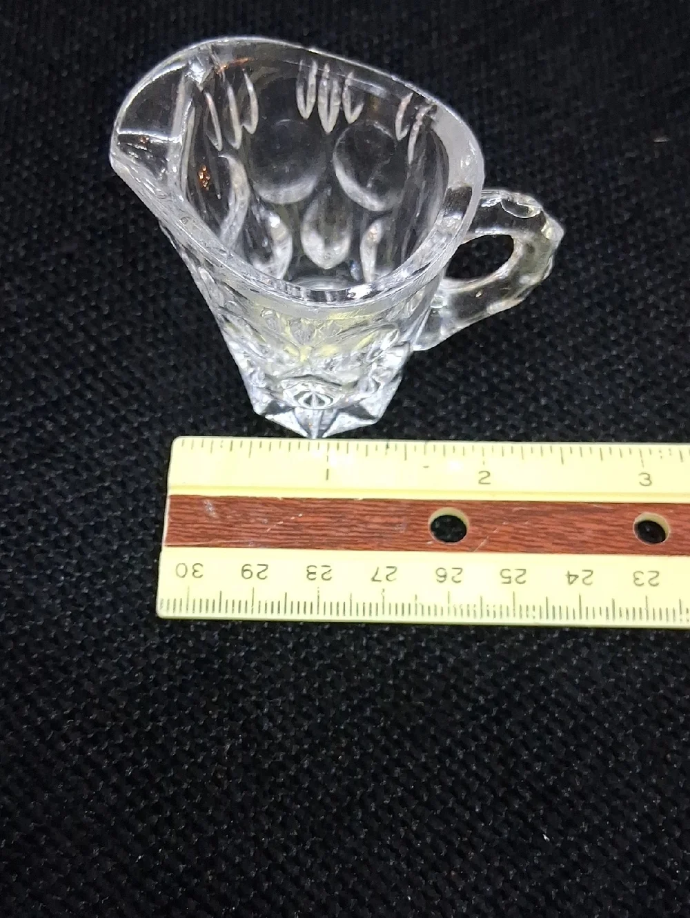 Vintage pressed patterned‎ glass/crystal pitchers - set of 2